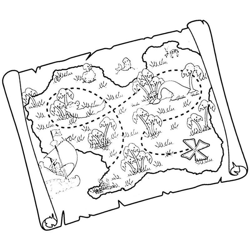 Раскраска карта сокровищ пиратов 😻 распечатать бесплатно